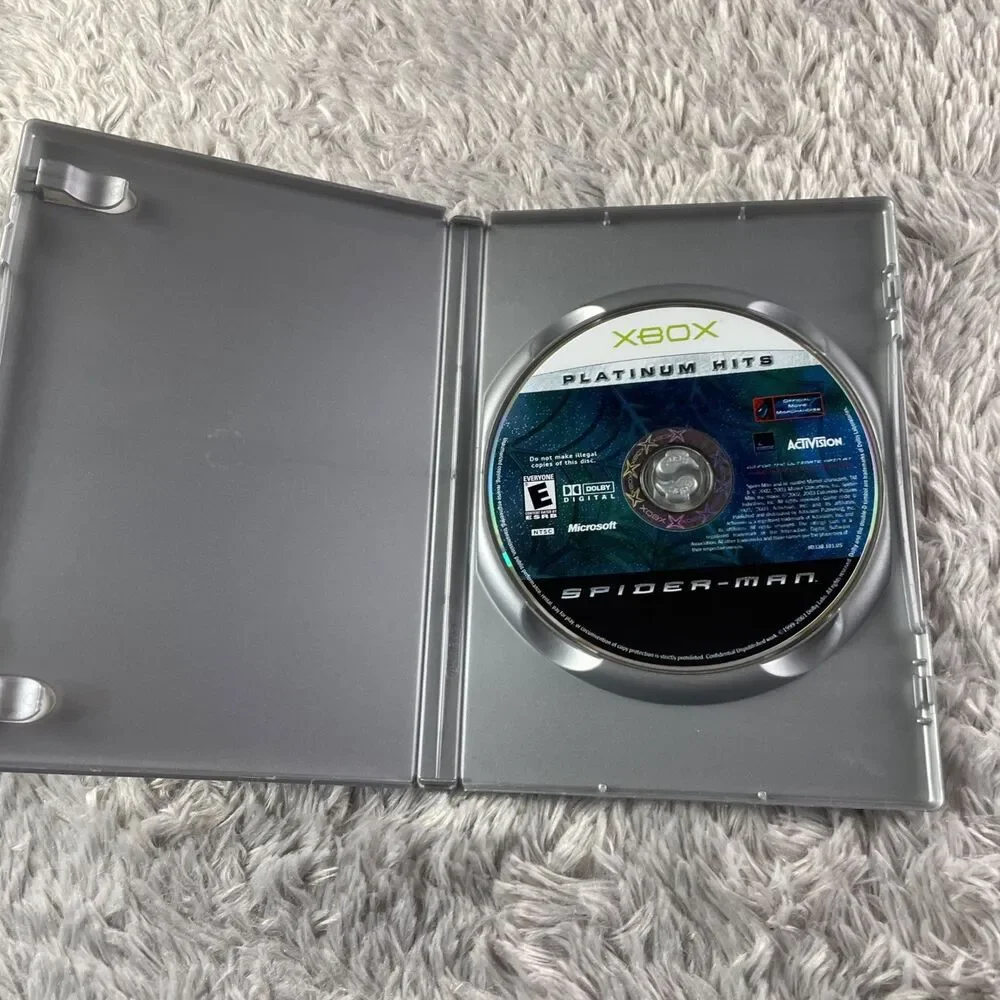 Spider-Man (Microsoft Xbox, 2003) Platinum Hits Disc and Case Spiderman